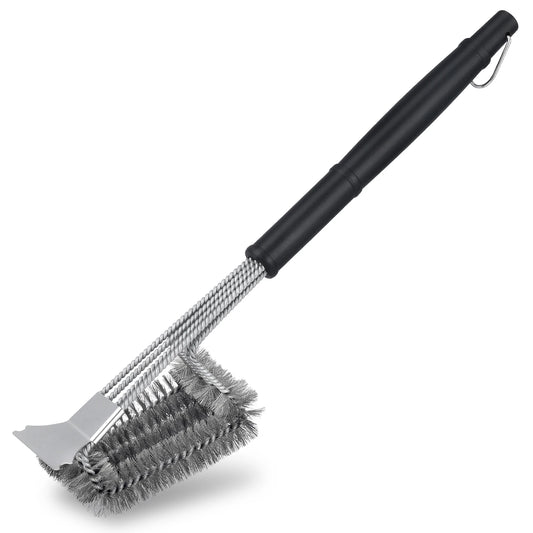 19 inch Stainless Steel Grill Brush with Scraper,