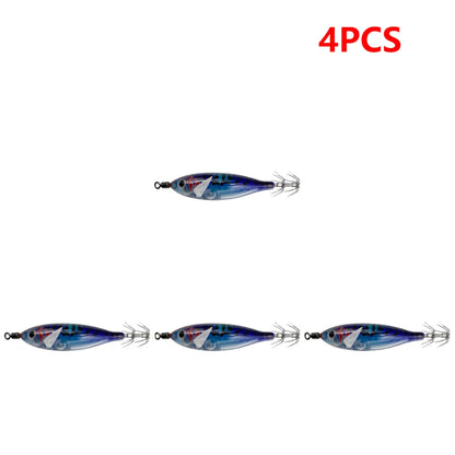 5.7g/8cm Squid Jig Baits Double Hook Glow In The Dark for Night Fishing