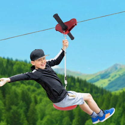 330lbs Quick Set up Zipline, Spring Brake and Safety Harness