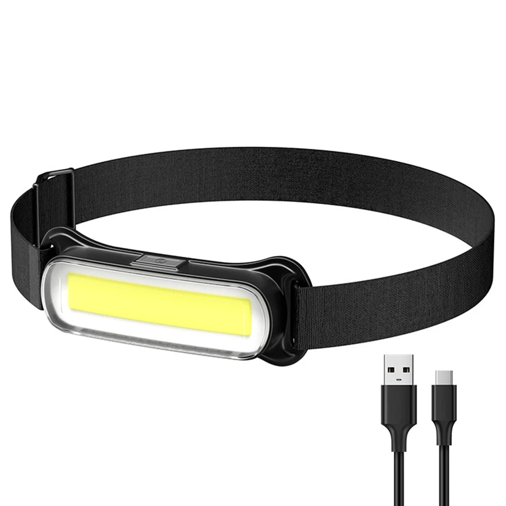 USB Rechargeable LED Headlamp Waterproof  Adjustable Headband Head Light