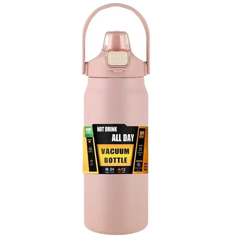 Insulated Stainless Steel Wide Mouth Water Bottle with Flex Straw Lid