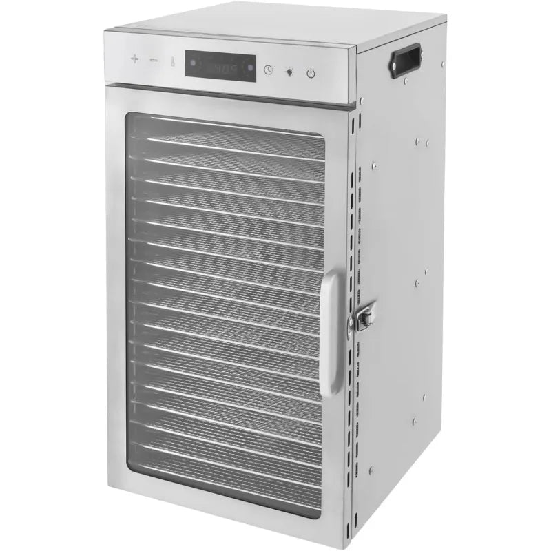 800W  18-Tray Stainless Steel Fruit Dryer with LED LIght