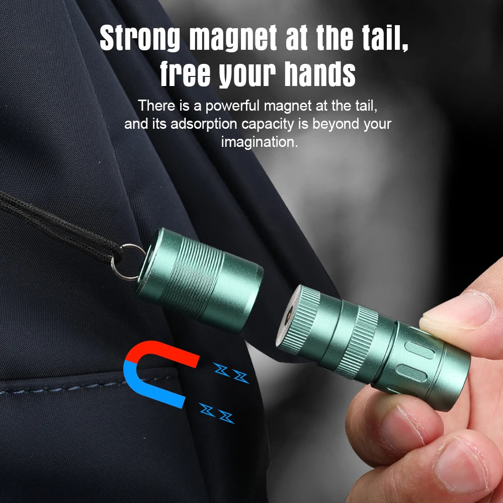 Magnetic MINIE EDC Flashlight LED and Rechargeable