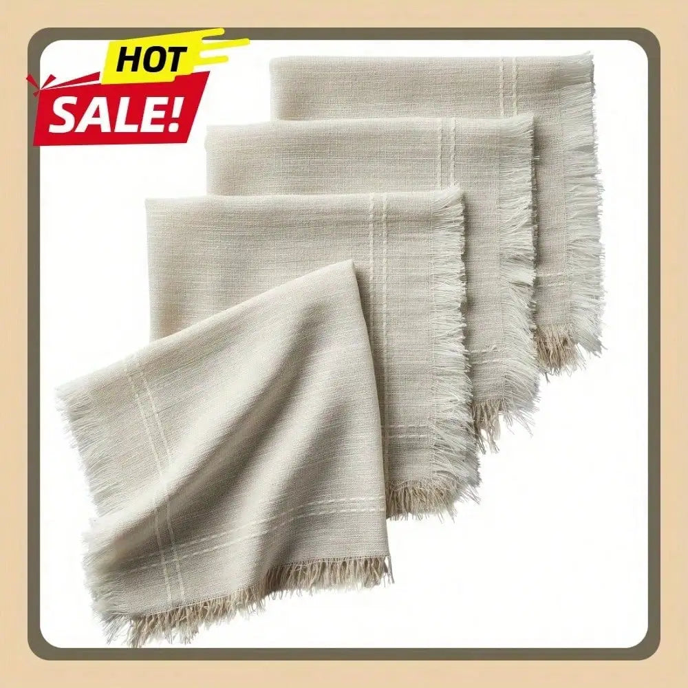 20 x 20 striped beige cloth napkins that add some simple charm to your table