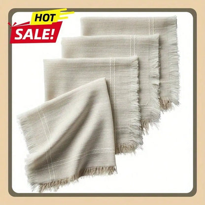 20 x 20 striped beige cloth napkins that add some simple charm to your table