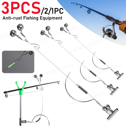 1/2/3Pcs  Stainless Steel Night Fishing Alarm Bells Adjustable and Anti-corrosion