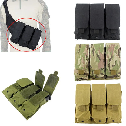 Military Triple Magazine Pouch Nylon Tactical Molle Vest Pouches