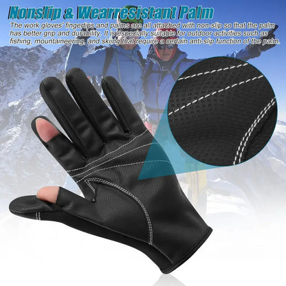 Winter Fingerless Fishing Gloves for Men Women Cold Weather Windproof Touchscreen Warm