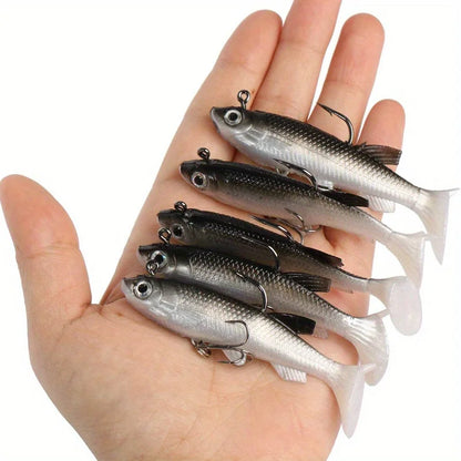 5Pcs Realistic Soft Bait-High-Quality Sharp Hook-