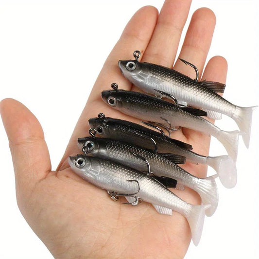5Pcs Realistic Soft Bait-High-Quality Sharp Hook-