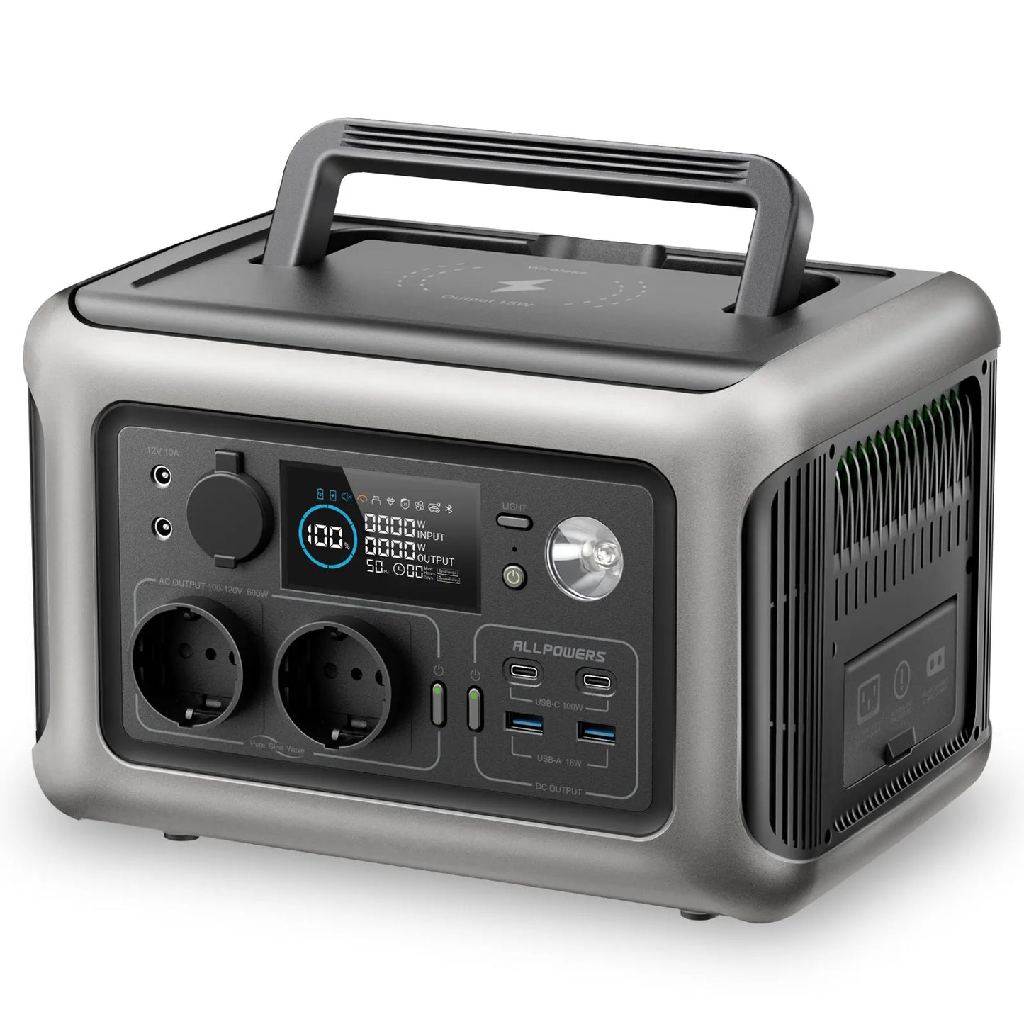 Portable Generator 299Wh 600W Power station with AC Outlets LiFePO4 Battery