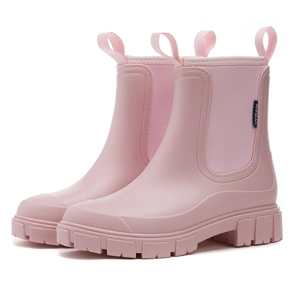 Women's Rain Boots with Plush Lining Waterproof  Anti-slipping boots