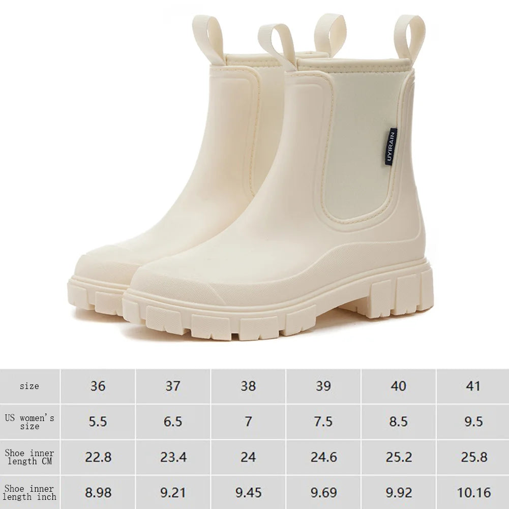 Women's Rain Boots with Plush Lining Waterproof  Anti-slipping boots