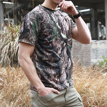 Mens  Breathable Short Sleeve T-Shirt Quick-Dry Sports Fashion