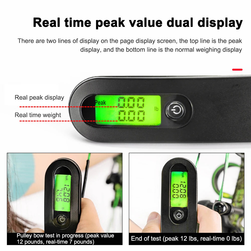 Archery LED Bow Scale 110lbs Draw Dynamometer Archery Compound Recurve Bow Measuring Instrument