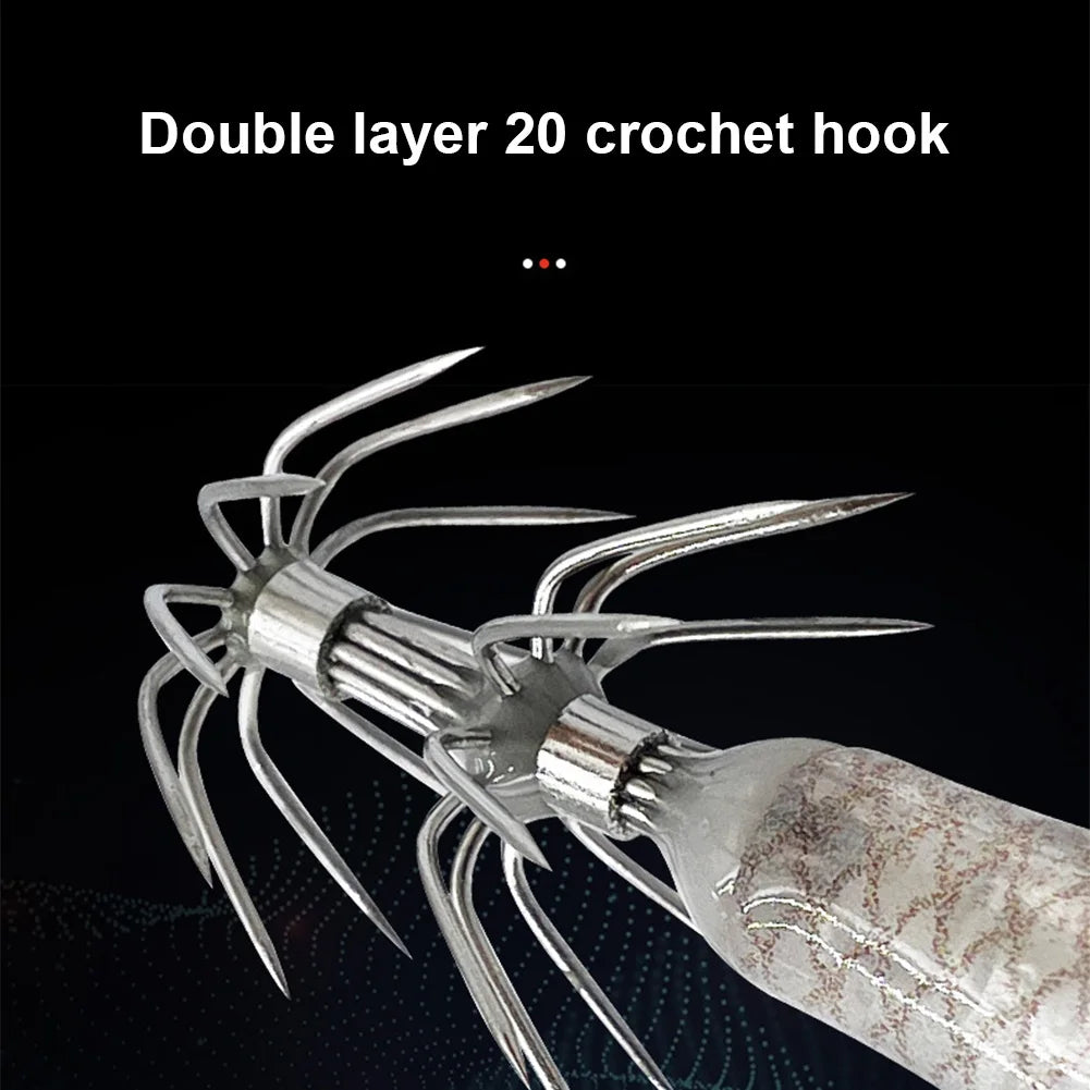 5.7g/8cm Squid Jig Baits Double Hook Glow In The Dark for Night Fishing