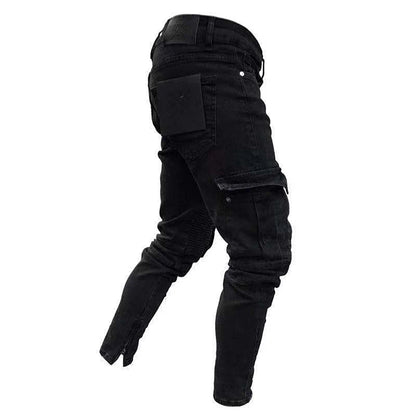 Men s Stylish Cargo Jeans with  Fit Design and Multiple Pockets