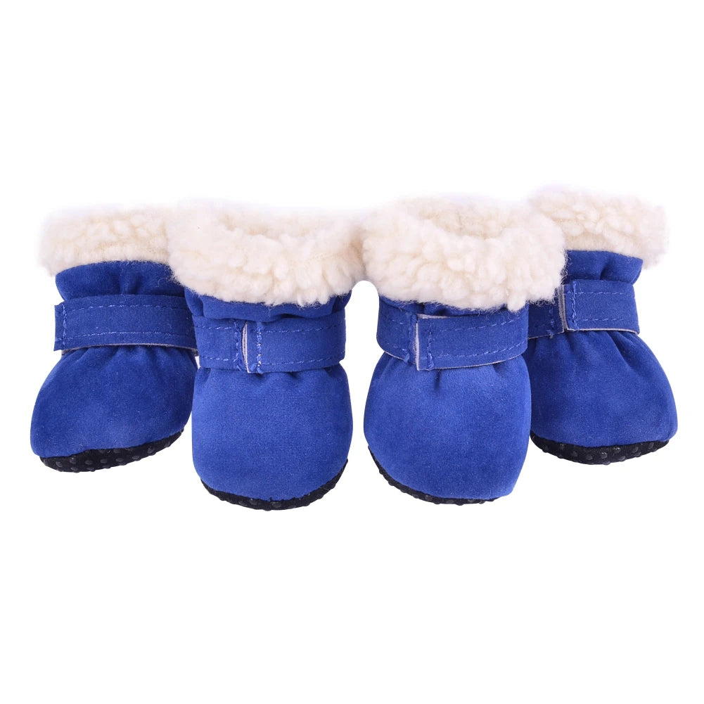 4Pcs Dog Snow Boots S-XL Soft with Non-Slip Soles