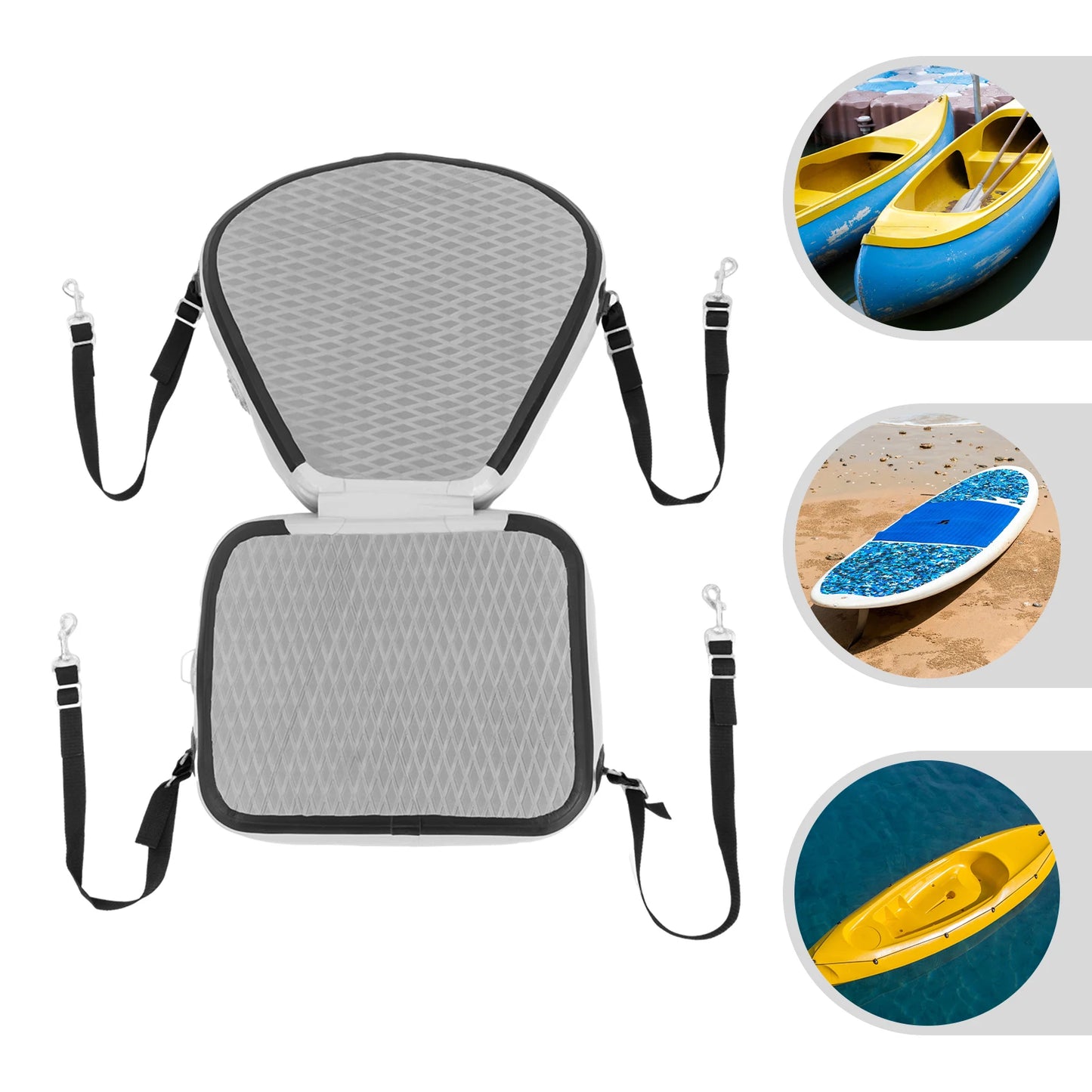 Grey Padded Kayak Seat for Canoeing, Drifting, Rafting, Fishing