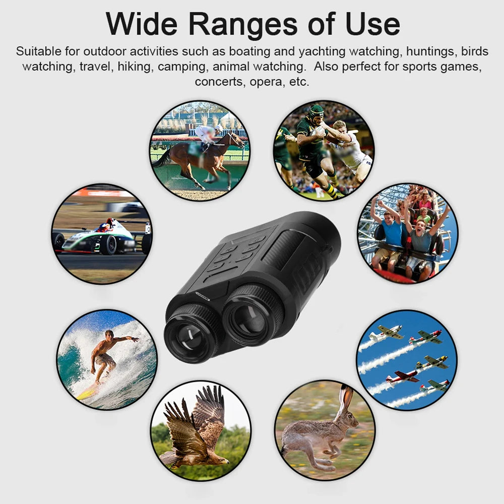Mini Binocular Night Vision High Definition 4K 48MP Infrared 8X Digital Zoom Binoculars