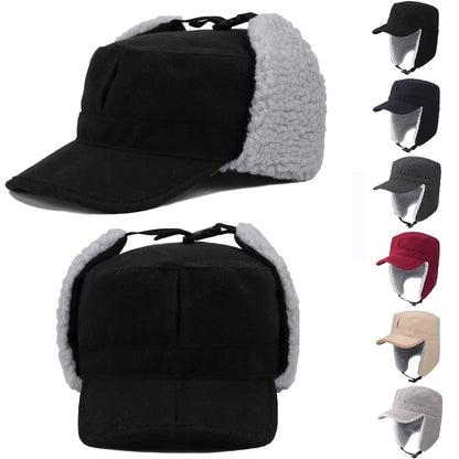 Winter Warm Earflap Fleece Hat with Visor for  Hunting  for Men and  Women