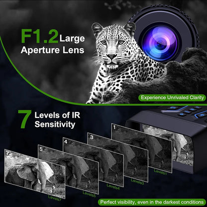 Digital Night Vision Binoculars With Infrared Illuminator Video Recording 8X Zoom