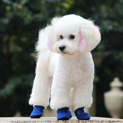 4Pcs Dog Snow Boots S-XL Soft with Non-Slip Soles