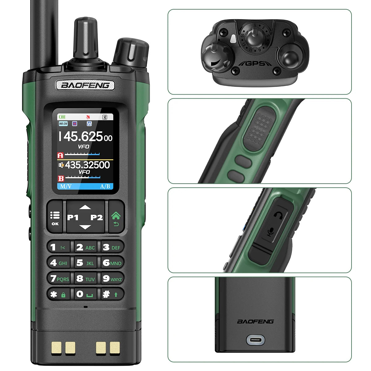 Long Range Multi Band Bluetooth GPS Walkie Talkie 10W