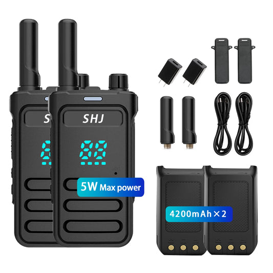 Long Range Walkie Talkie  with Earpiece Mic Rechargeable 2-Way Radios