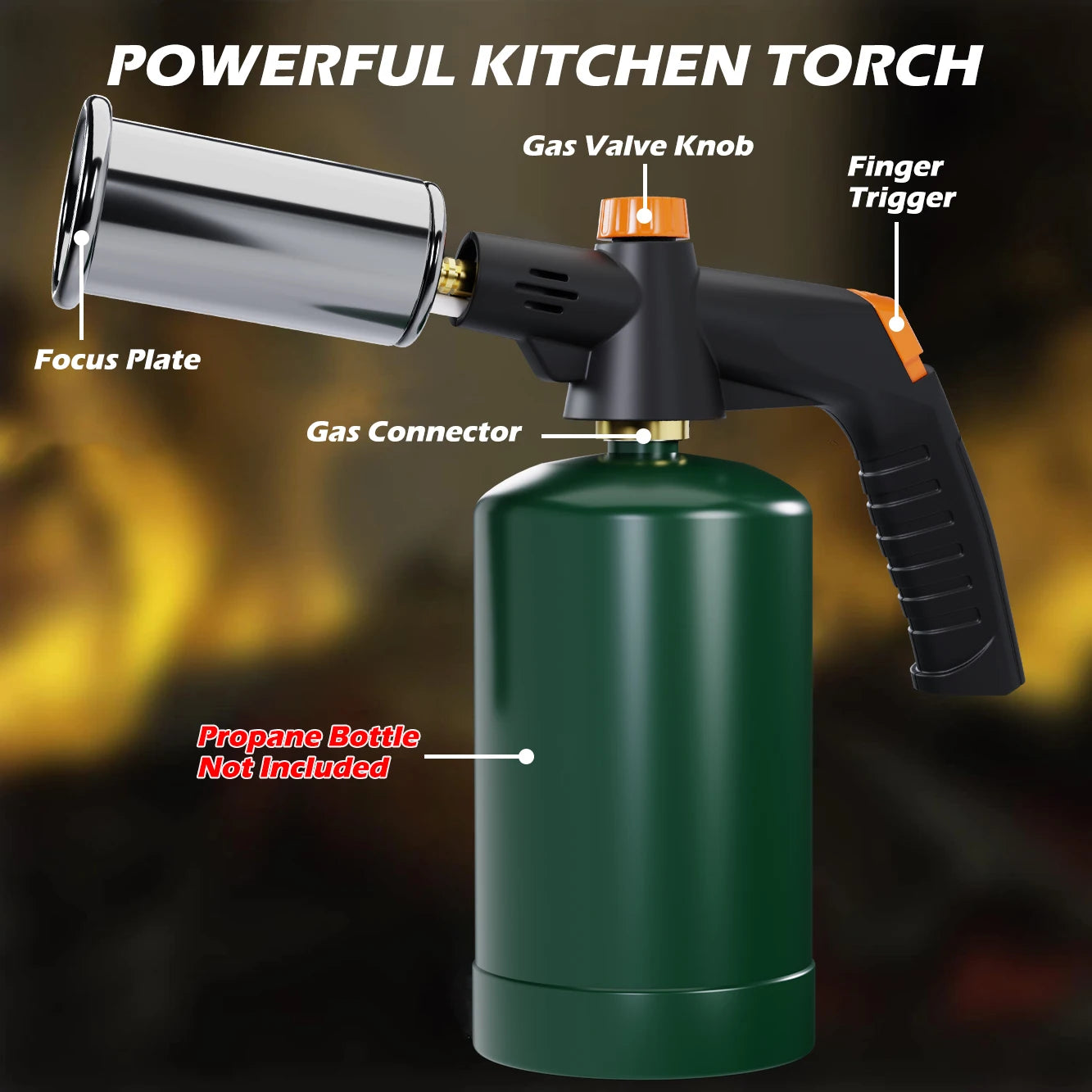 Powerful Propane Flamethrower, Adjustable Blow Torch