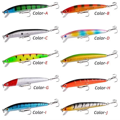 10pcs 9g/10cm Fishing Lures bright colored hard bait