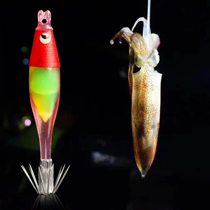 Luminous UV Blowing Fishing Lure  Artificial Bait Squid Jig for Sea Fishing