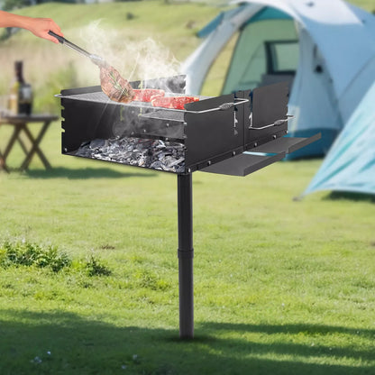 Single Post Outdoor Grill Heavy Duty l BBQ Park Style Cooking