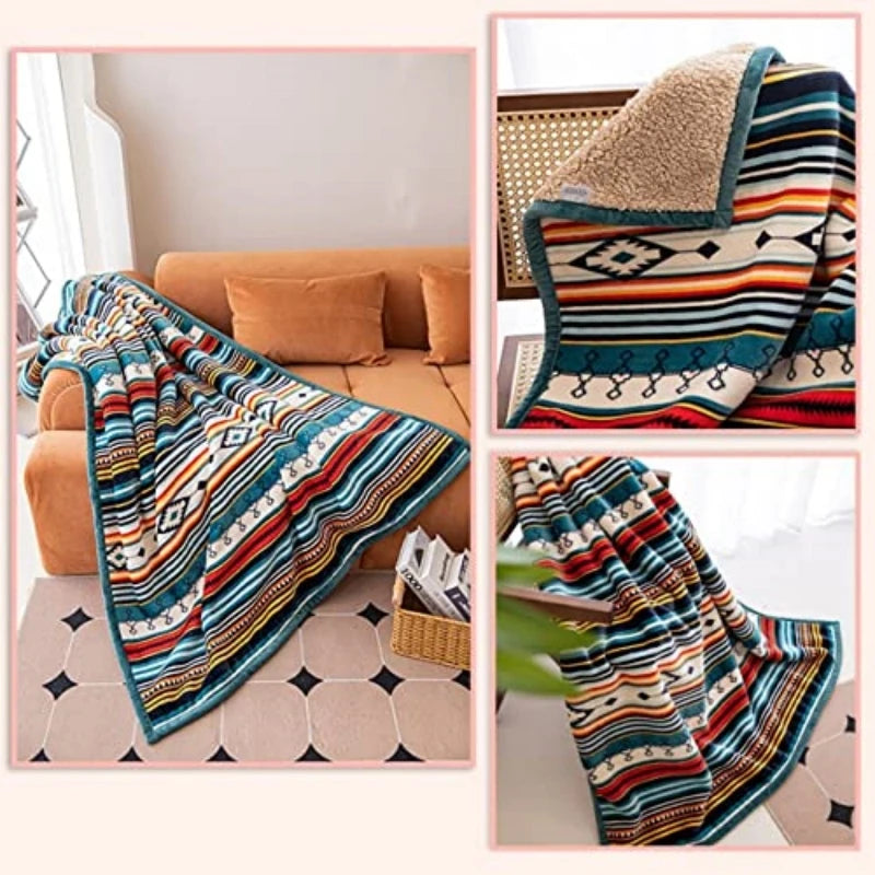 Lightweight Throw 50'' X 60'' Blanket - Bohemian Soft Plush Flannel Throw