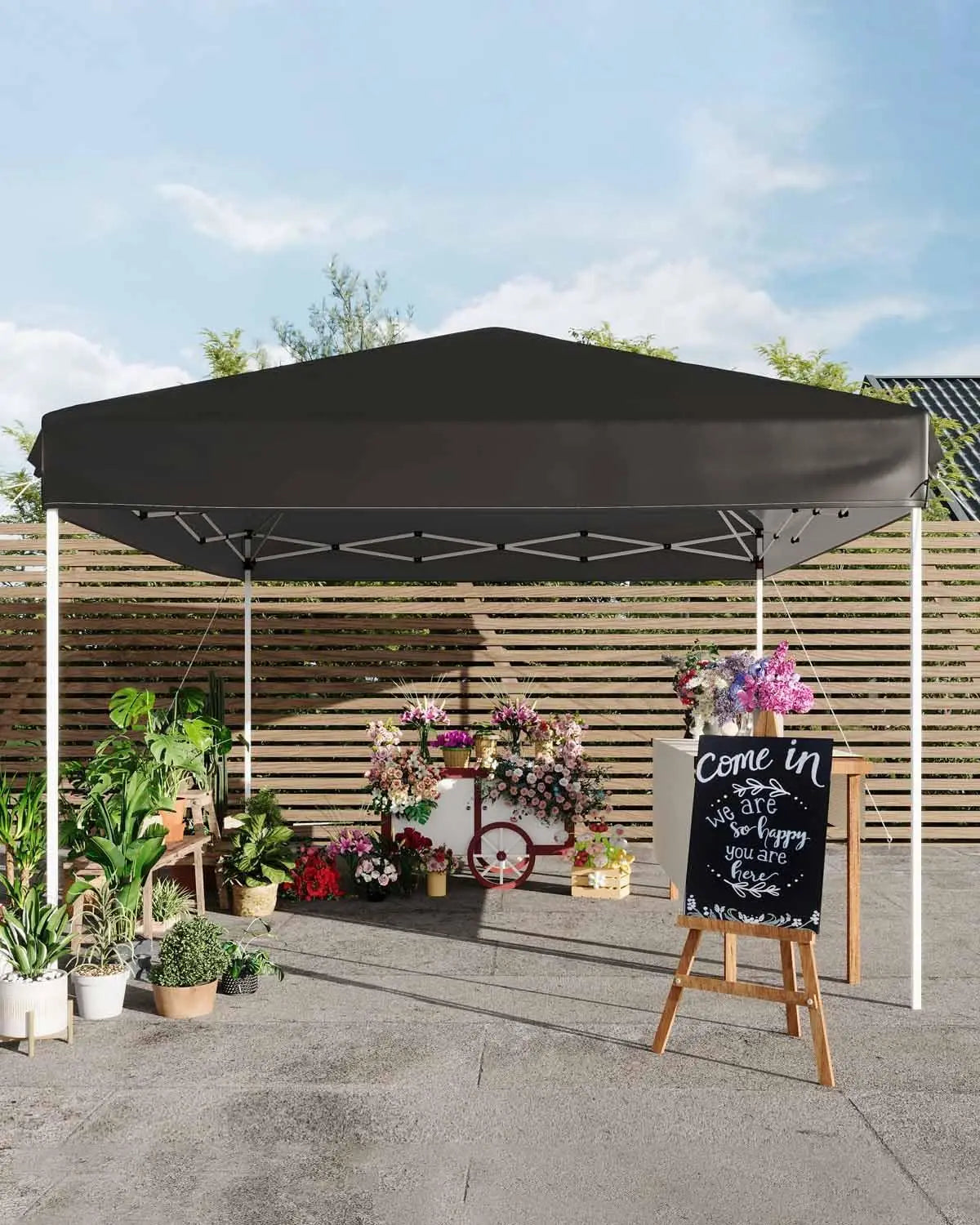 10x10 Pop Up Canopy Tent, with 3 Adjustable Heights, Easy Set Up with 4 Sandbags & Carrying Bag