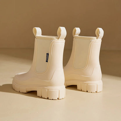 Women's Rain Boots with Plush Lining Waterproof  Anti-slipping boots