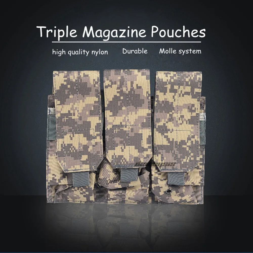 Military Triple Magazine Pouch Nylon Tactical Molle Vest Pouches