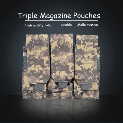 Military Triple Magazine Pouch Nylon Tactical Molle Vest Pouches