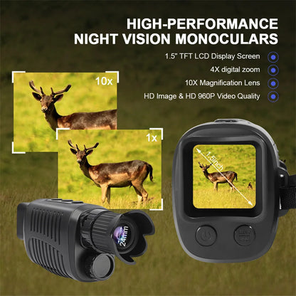 Digital Night Vision Monocular Telescope 5X Zoom Outdoor Full HD Infrared Night Goggles
