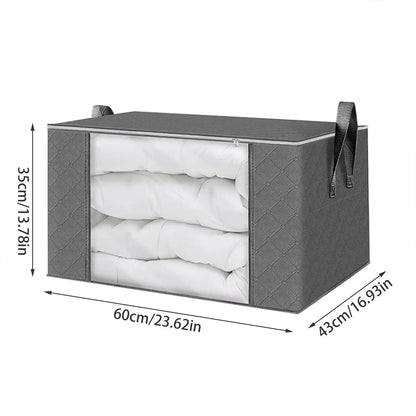 Wardrobe Box Set Of 4 With Zipper, Foldable Storage Solution for Clothes, Blankets, Sheets, and More
