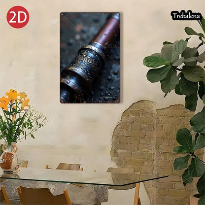 1PC 2D Flat 8*12inch Metal Sign Vintage Steampunk Telescope