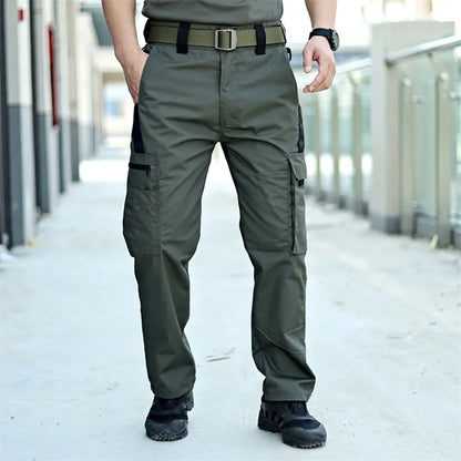Men s Tactical Cargo Pants Lightweight Elastic Waist  with Multi-Pockets for Hiking and Camping