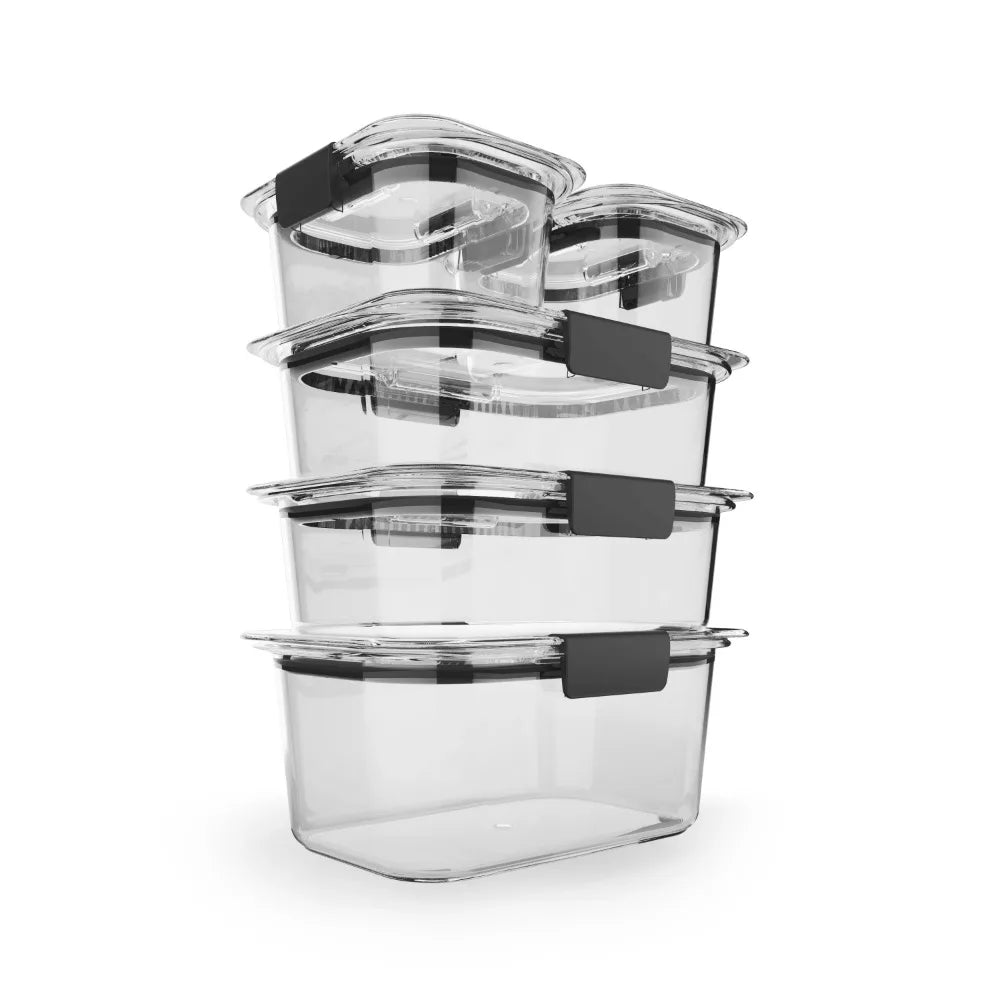 10-Piece Set, Leak-Proof Clear Food Storage Containers