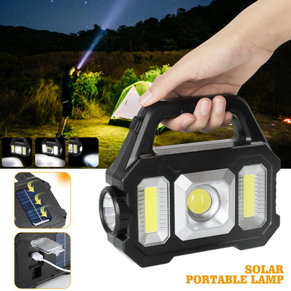 2000LM Solar-Powered LED Flashlight - Rechargeable with 6 Modes, Waterproof