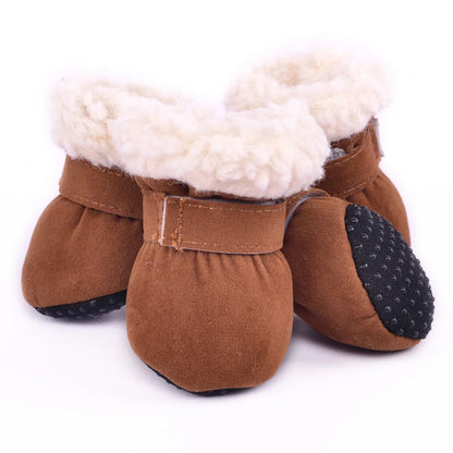 4Pcs Dog Snow Boots S-XL Soft with Non-Slip Soles