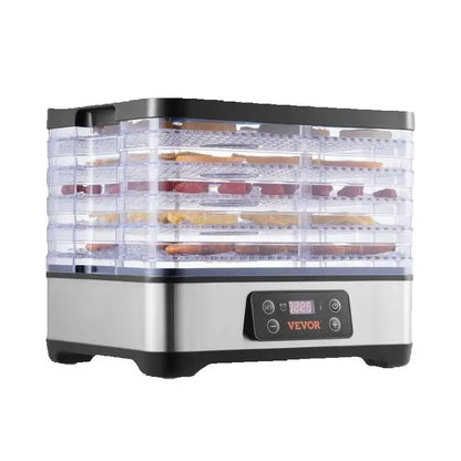 5 Tray Food Dehydrator Machine 300W Stainless Steel  w/ Digital Adjustable Timer & Temperature
