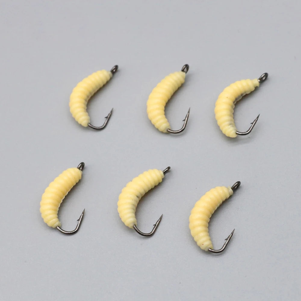 30PCS Artificial Breadworms Fishing Bait with Hooks