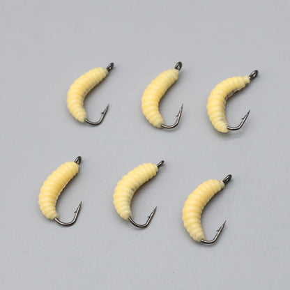 30PCS Artificial Breadworms Fishing Bait with Hooks