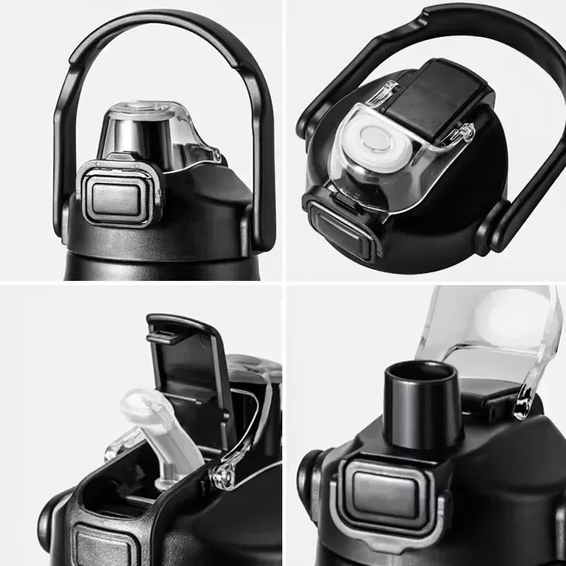 Insulated Stainless Steel Wide Mouth Water Bottle with Flex Straw Lid