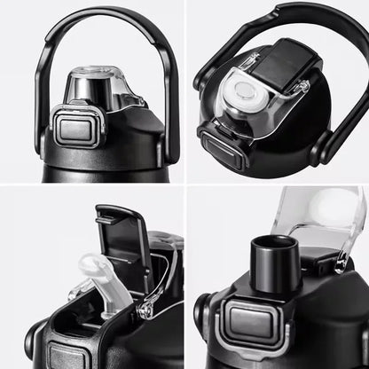 Insulated Stainless Steel Wide Mouth Water Bottle with Flex Straw Lid